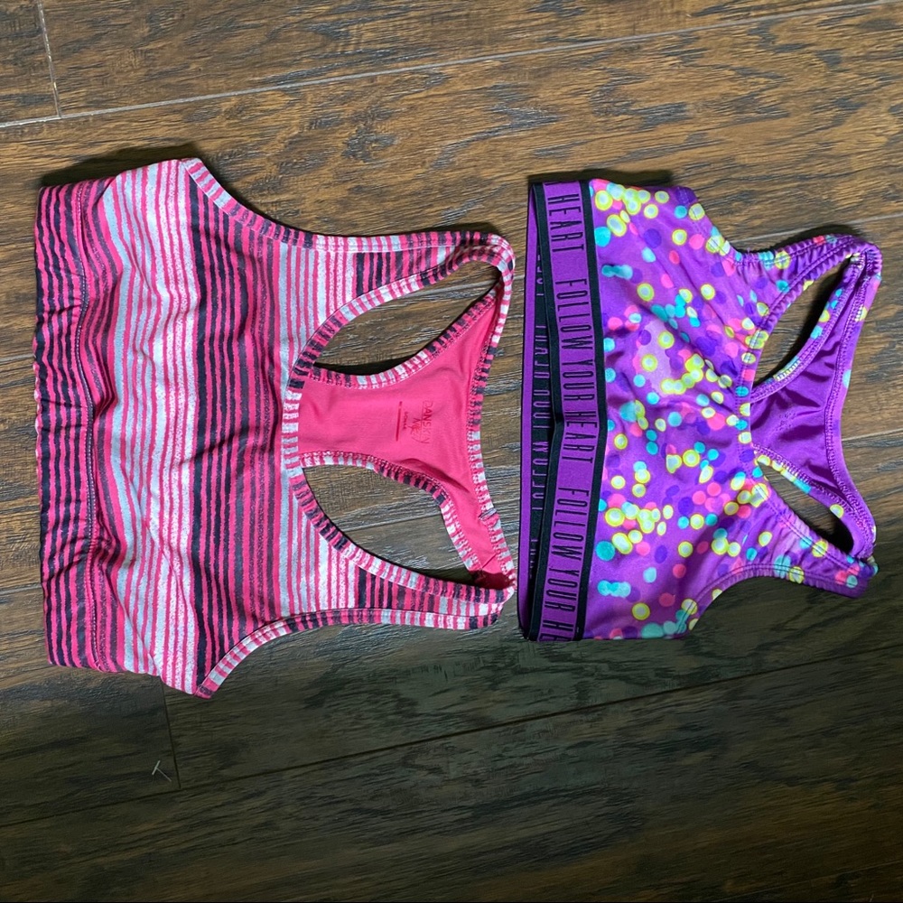 Danskin Sports bras set of 2 Small and XS Sports Bra purple, Pink girls …
